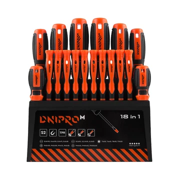 Csavarhúzó készlet állvánnyal Dnipro-M S2 (18 részes)