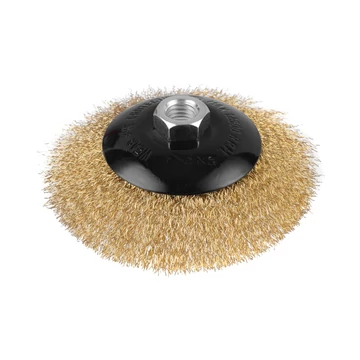 Drótkorong körkefe hullámos Dnipro-M K125-L  sárgaréz bevonat 125 mm