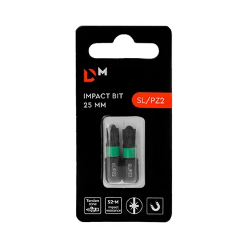 Torziós ütvecsavarozó bit Dnipro-M SL/PZ2 25 mm 2 db